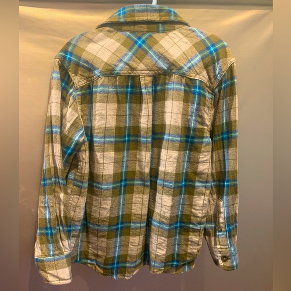 Boys Green and Blue Button Down Flannel Size 8 - Picture 2 of 3